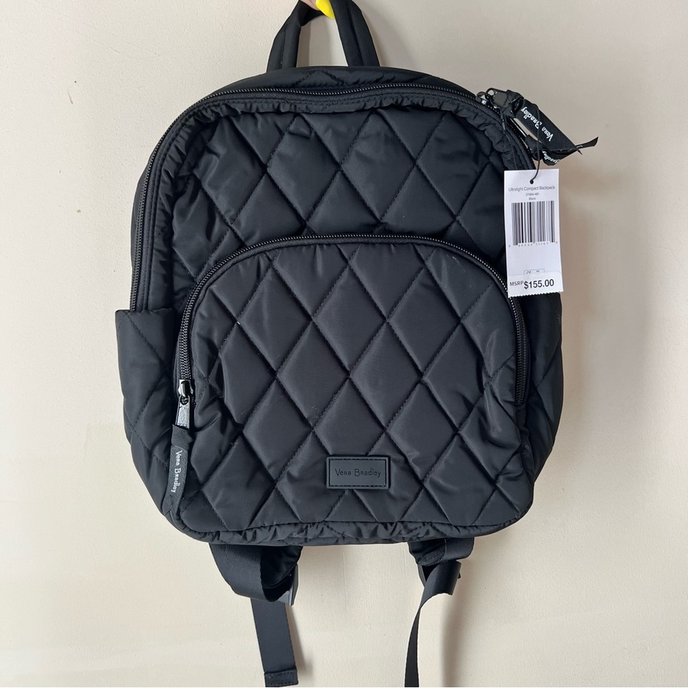 ✨NEW Vera Bradley Ultralight Compact Small Backpack Black MSRP $155